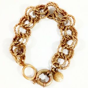 J. Crew Gold Chain Bracelet w/Crystal Charm